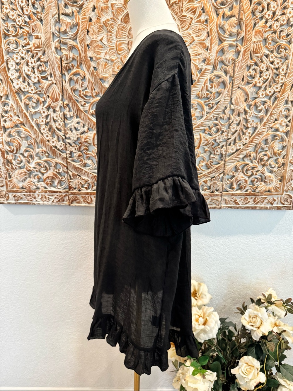 Ekouaer Fun Firty Ruffled Hem, Loose Fit, Lightweight Dress/ Coverup - Picture 8 of 14